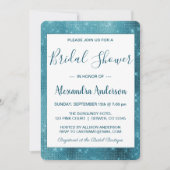 ターコイズブルースパークルブライダルシャワー招待 招待状 (正面)