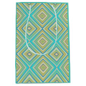 ターコイズブルース代替ダイヤモンドパターン ミディアムペーパーバッグ (正面)