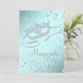 ターコイズブルーダイヤマスク仮面パーティー 招待状 (スタンド正面)
