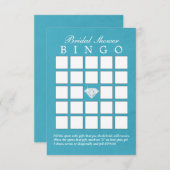 ターコイズブルーダイヤモンドウェディングシャワー ビンゴカード (正面/裏面)
