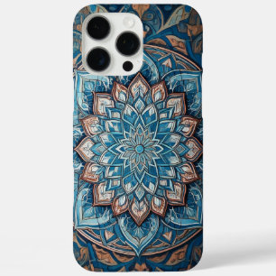 ターコイズブルートルコのマンダラパターン iPhone 16 PRO MAXケース