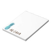 ターコイズブルートロピカルパイナップルアロハ ノートパッド (回転)