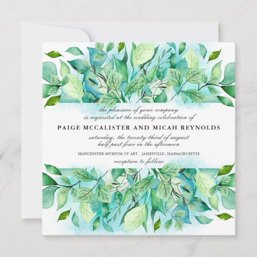 ターコイズブルートロピカルフェスティバル結婚ツ 招待状 (正面)