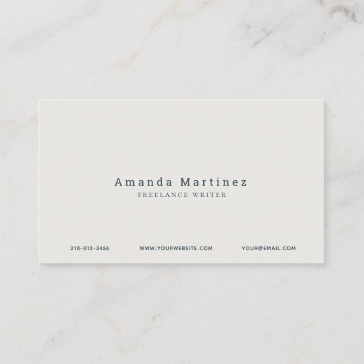 ターコイズブルートロピカル海ビーチ 名刺 (裏面)