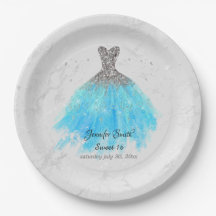 ターコイズブルードレスグリッターSweet sixteen