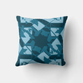 ターコイズブルーネイビー地中海のインスパイアフローラ クッション (裏面)