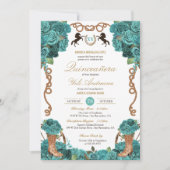 ターコイズブルーバラウエスタンチャロキンセアニェラ 招待状 (正面)