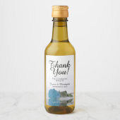 ターコイズブルーバラシ結婚ックのサンキューミニ ワインラベル (正面)