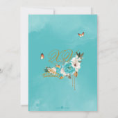 ターコイズブルーバラ金ゴールドティアラバタフライクインズ 招待状 (裏面)