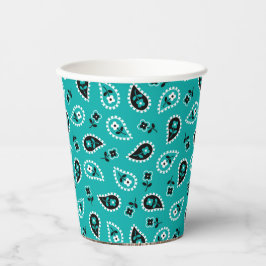 ターコイズブルーバンダナロデオワイルドウエスト 紙コップ