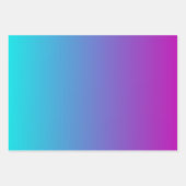 ターコイズブルーパープルグラデーション ラッピングペーパーシート (正面3)