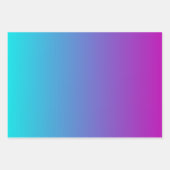 ターコイズブルーパープルグラデーション ラッピングペーパーシート (正面3)