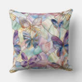 ターコイズブルーパープル蝶 クッション (裏面)