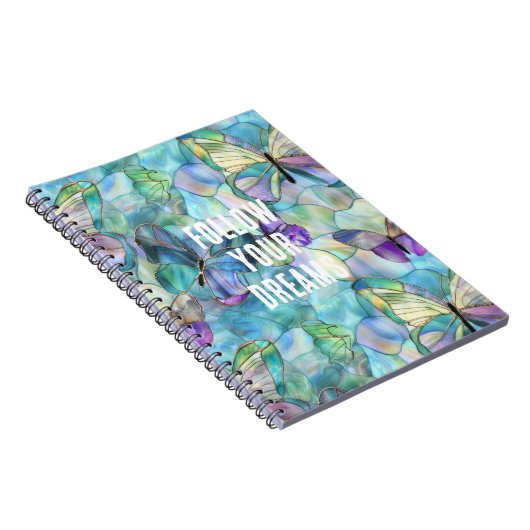 ターコイズブルーパープル蝶 ノートブック (右側)