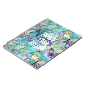 ターコイズブルーパープル蝶 ノートブック (左側)