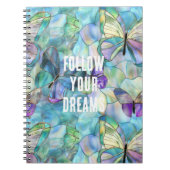 ターコイズブルーパープル蝶 ノートブック (正面)