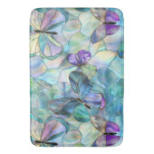 ターコイズブルーパープル蝶 バスマット (正面縦)