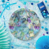 ターコイズブルーパープル蝶 ペーパープレート (パーティー)