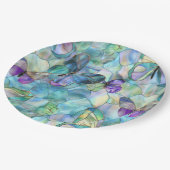 ターコイズブルーパープル蝶 ペーパープレート (アングル)