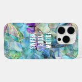 ターコイズブルーパープル蝶 Case-Mate iPhoneケース (裏面 (横))