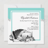 ターコイズブルーパール ブライダルシャワー 招待状 (裏面)