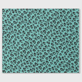 ターコイズブルーヒョウ印刷ラッピング紙 ラッピングペーパー (フラット)
