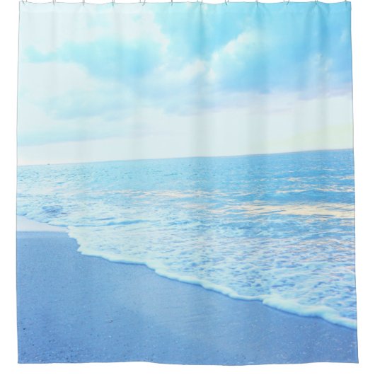 ターコイズブルービーチシャワーカーテン シャワーカーテン (正面)