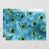 ターコイズブルーピーコック結婚式招待状 招待状 (正面/裏面)