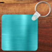 ターコイズブルーフォイル3文字モノグラム キーホルダー (裏面)