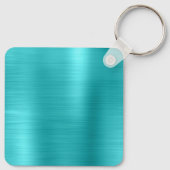 ターコイズブルーフォイル3文字モノグラム キーホルダー (裏面)