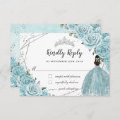 ターコイズブルーフローラシルバーキンセニェラプリンセス 出欠カード (正面/裏面)