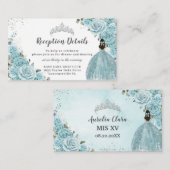 ターコイズブルーフローラシルバーキンセニェラ披露宴 エンクロージャーカード (正面/裏面)