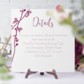 ターコイズブルーフローラブランチウェディングレセプション エンクロージャーカード