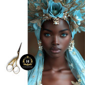 ターコイズブルーフローラヘアドレスデクページ 薄葉紙