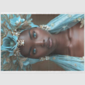 ターコイズブルーフローラヘアドレスデクページ 薄葉紙 (正面)