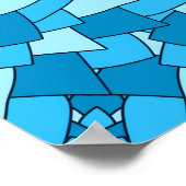 ターコイズブルーフローラ幾何学的シームレスパターンi ポスター (角)