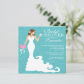 ターコイズブルーブライモダンドワインブライダルシャワー 招待状 (スタンド正面)