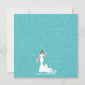 ターコイズブルーブライモダンドワインブライダルシャワー 招待状 (裏面)