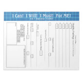 ターコイズブループレイド「For ME」 5 Plus 1成功 ノートパッド (正面)