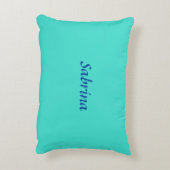 ターコイズブループロフェッショナルモダンエレガント名 アクセントクッション (裏面(縦))