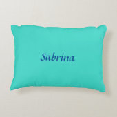 ターコイズブループロフェッショナルモダンエレガント名 アクセントクッション (裏面)