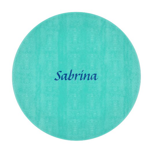 ターコイズブループロフェッショナルモダンエレガント名 カッティングボード (正面)