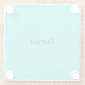 ターコイズブループロフェッショナルモダンエレガント名 ガラスコースター (裏面)