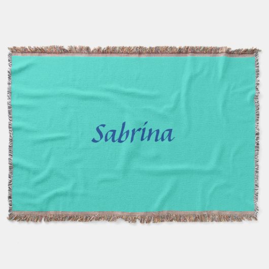 ターコイズブループロフェッショナルモダンエレガント名 スローブランケット (正面)