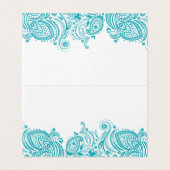 ターコイズブルーペイズリーレース座席表 名刺 (内部フラット)