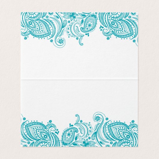 ターコイズブルーペイズリーレース座席表 名刺 (内部フラット)