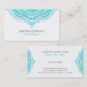 ターコイズブルーペイズリーレース曼荼羅 名刺 (正面/裏面)