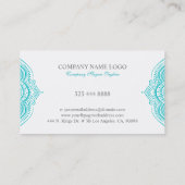 ターコイズブルーペイズリーレース曼荼羅 名刺 (裏面)