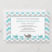 ターコイズブルーホエールボーイ赤ちゃんシャワー招待状 招待状 (正面)