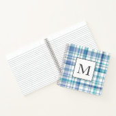 ターコイズブルーホワイトウォーターカラープレイド ノートブック (内部)